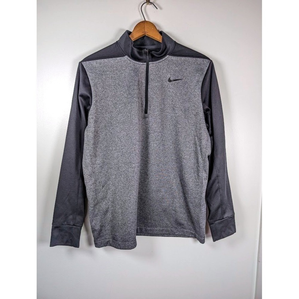 Nike 1/4 Zip Pullover Shirt Men's Size Lager Athletic Golf Pullover Fleece Lined